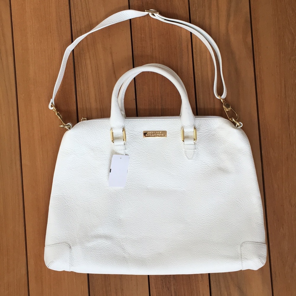 NWOT Versace Collection White Leather Bag